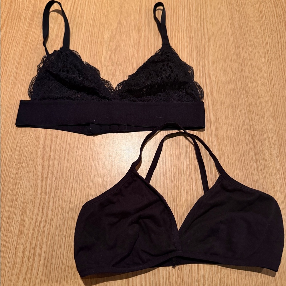 2 Black bralettes